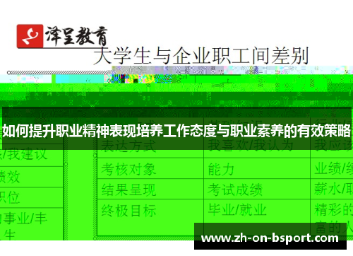 如何提升职业精神表现培养工作态度与职业素养的有效策略 如何提升职业精神表现培养工作态度与职业素养的有效策略